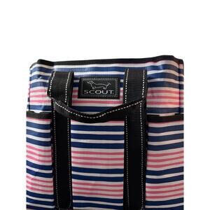 Scout Bags Pocket Rocket Lunch Tote, Pink Navy Stripe, Lightweight
